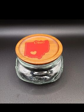 Mason Ohio Home Storage Jar with Airtight Wood Lid 125 ml